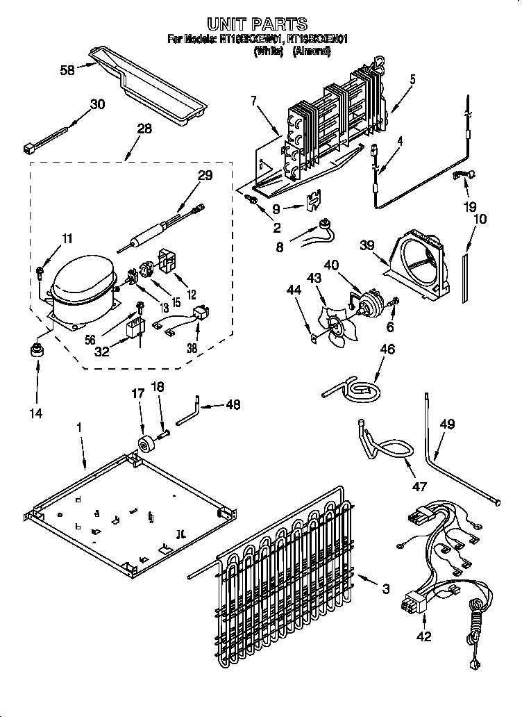 Roper RT18BKXEW01 unit diagram