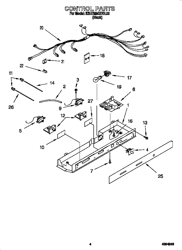 KitchenAid KSUB25QDBL00 control diagram