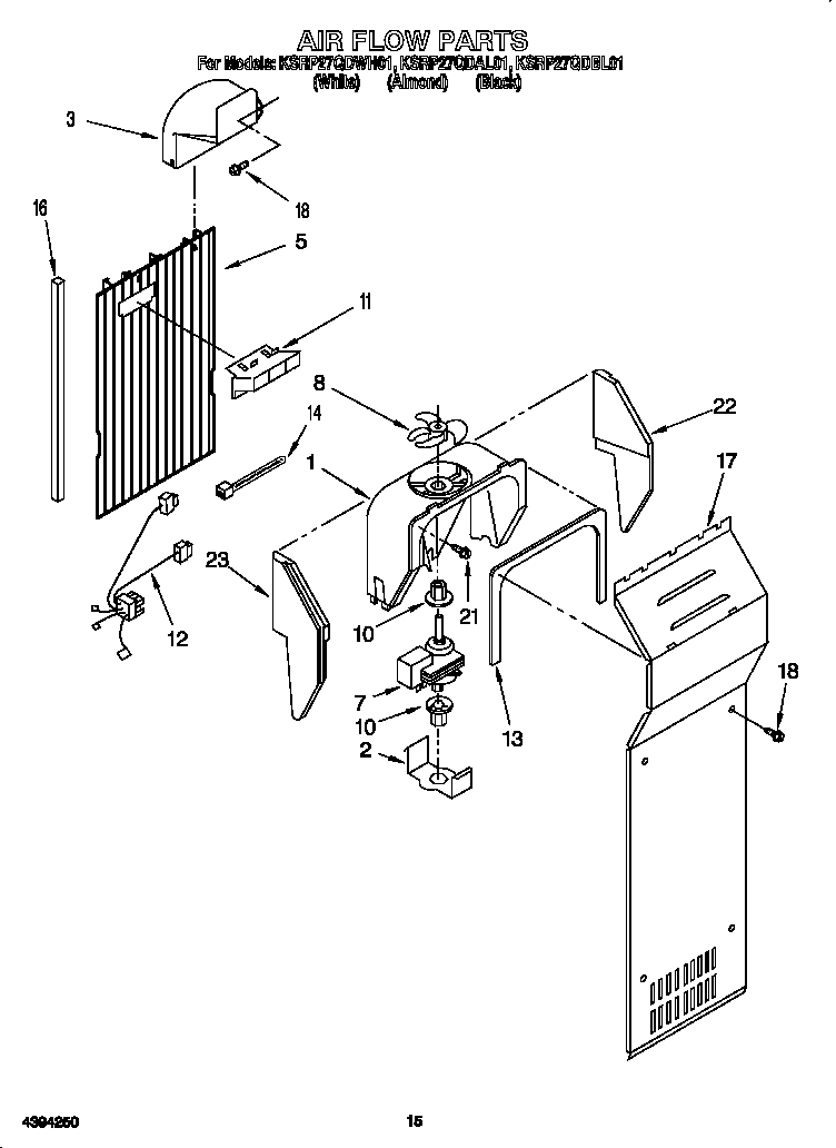 KitchenAid KSRP27QDBL01 airflow diagram