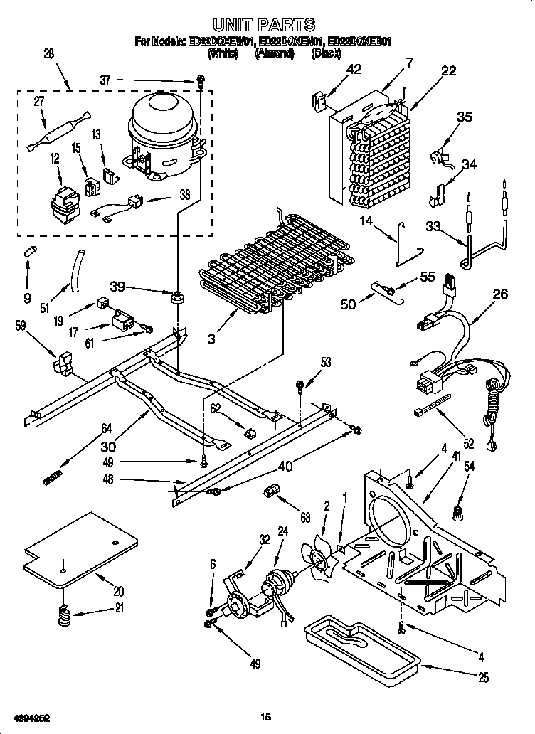 Whirlpool ED22DQXEW01 unit diagram