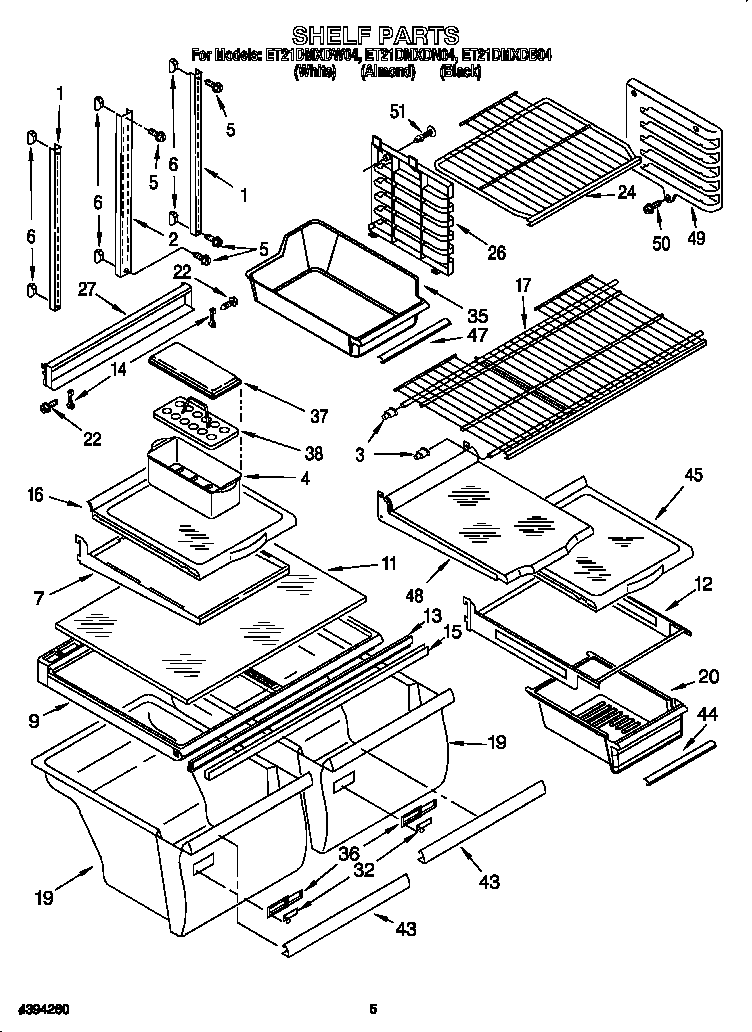 Whirlpool ET21DMXDW04 shelf diagram