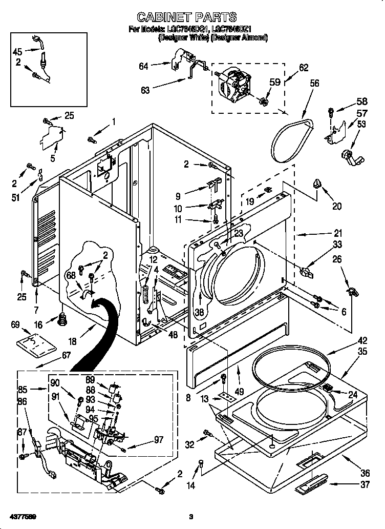 Whirlpool LGC7646DQ1 cabinet diagram