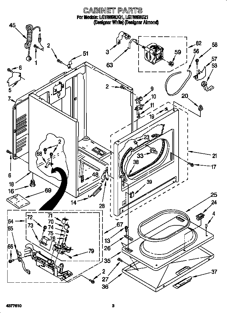 Whirlpool LGT8858DZ1 cabinet diagram