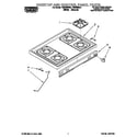 Roper FGS385BL3 cooktop and control panel diagram