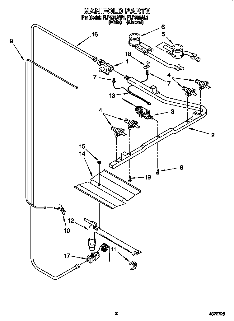 Roper FLP320AW1 manifold diagram