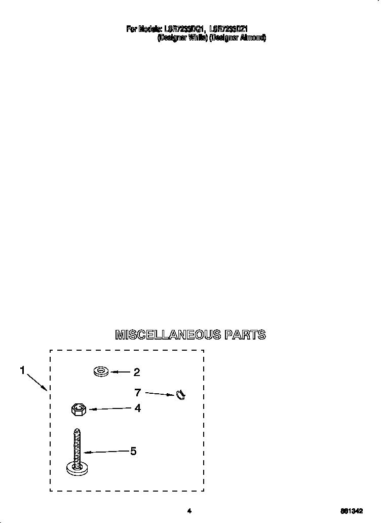 Whirlpool LSR7233DZ1 miscellaneous diagram