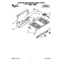 Whirlpool SF302BSAN1 cooktop and control panel diagram