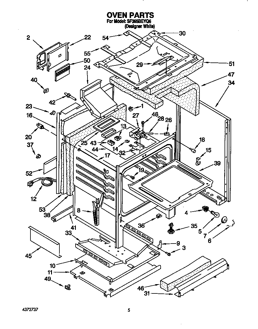 Whirlpool SF365BEYQ6 oven diagram