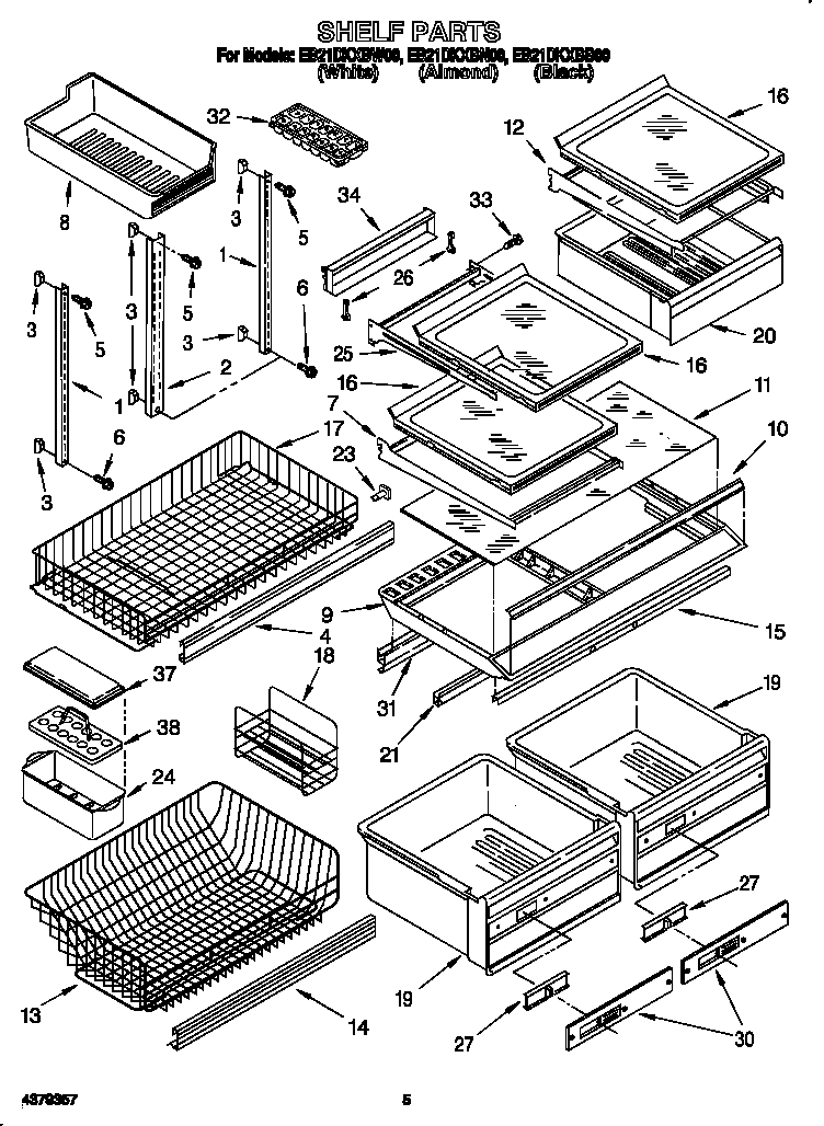 Whirlpool EB21DKXBB00 shelf diagram