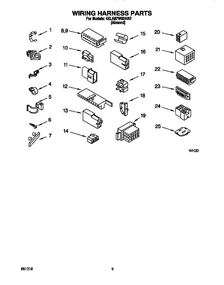 Whirlpool RF3100 wiring harness diagram