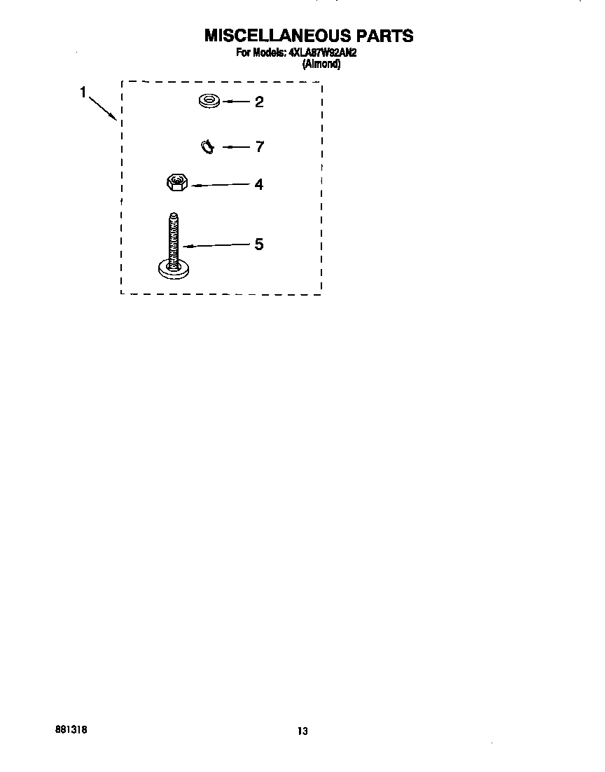 Whirlpool RF3100 miscellaneous diagram