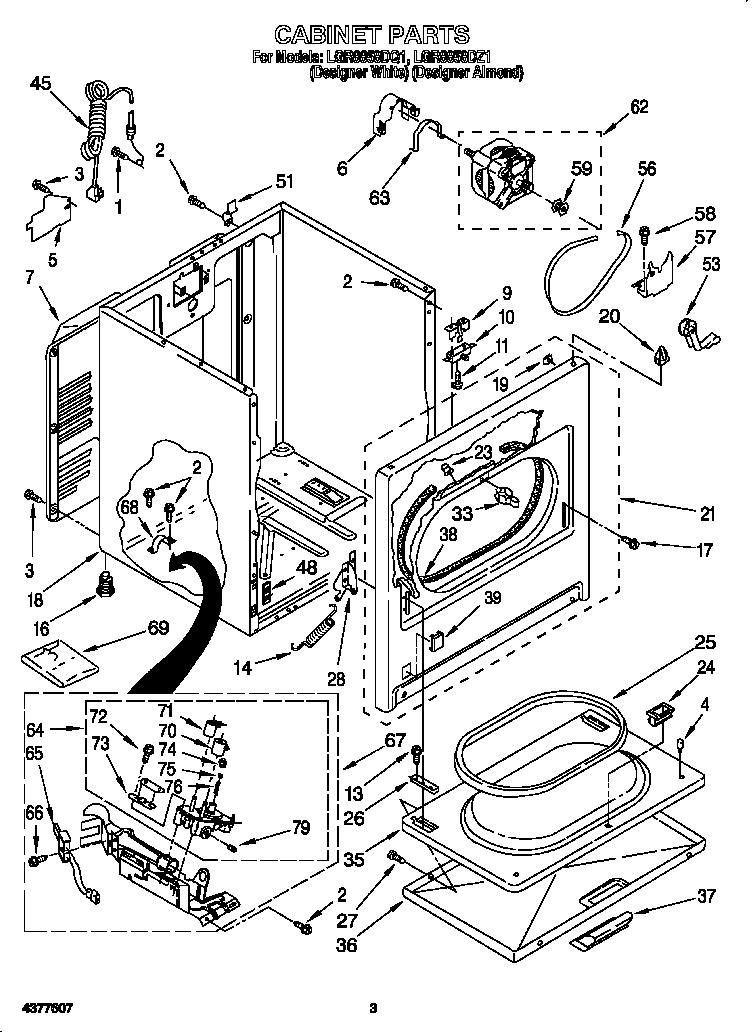 Whirlpool LGR8858DQ1 cabinet diagram
