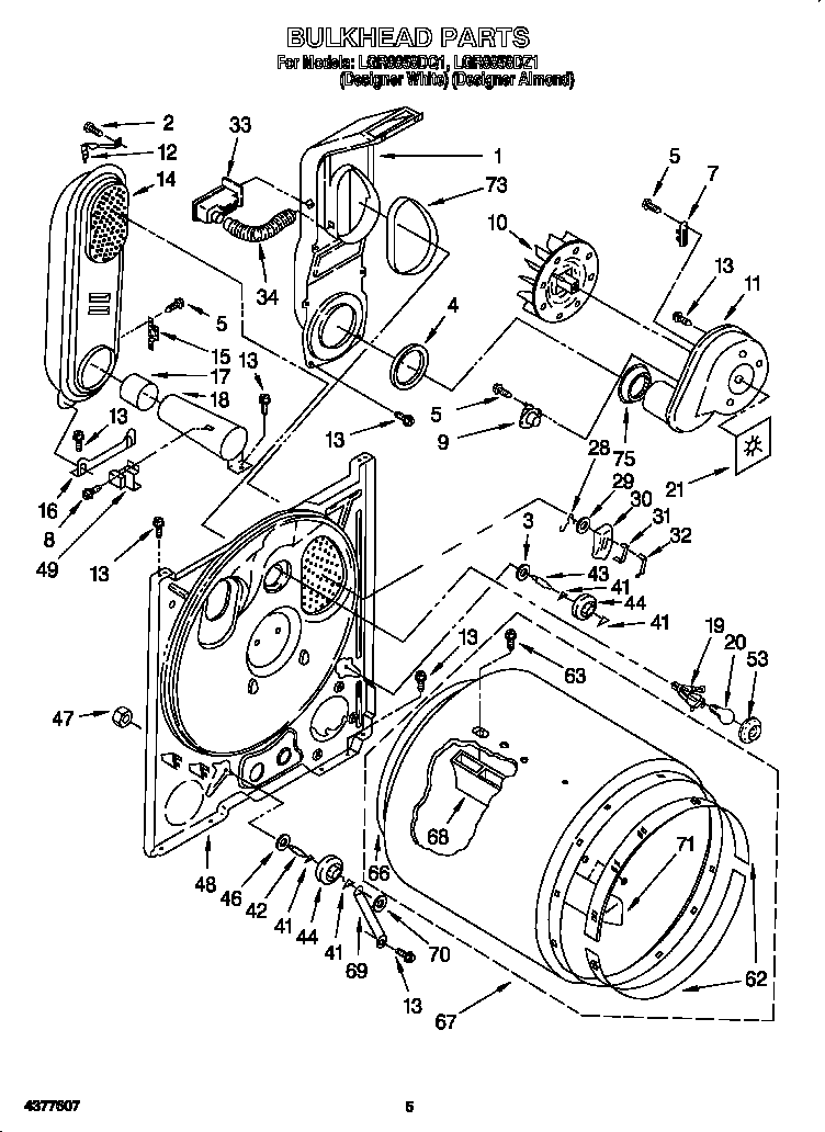 Whirlpool LGR8858DQ1 bulkhead diagram