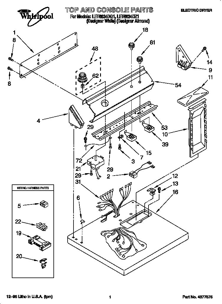 Whirlpool LET6634DZ1 null diagram
