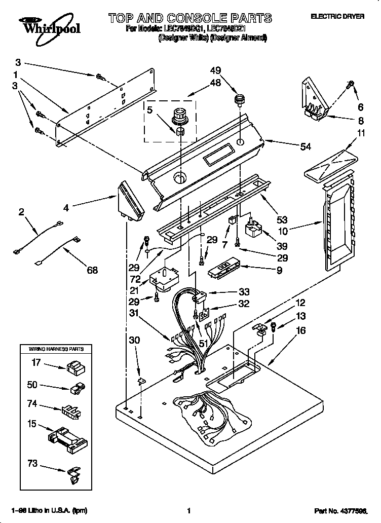 Whirlpool LEC7848DQ1 null diagram