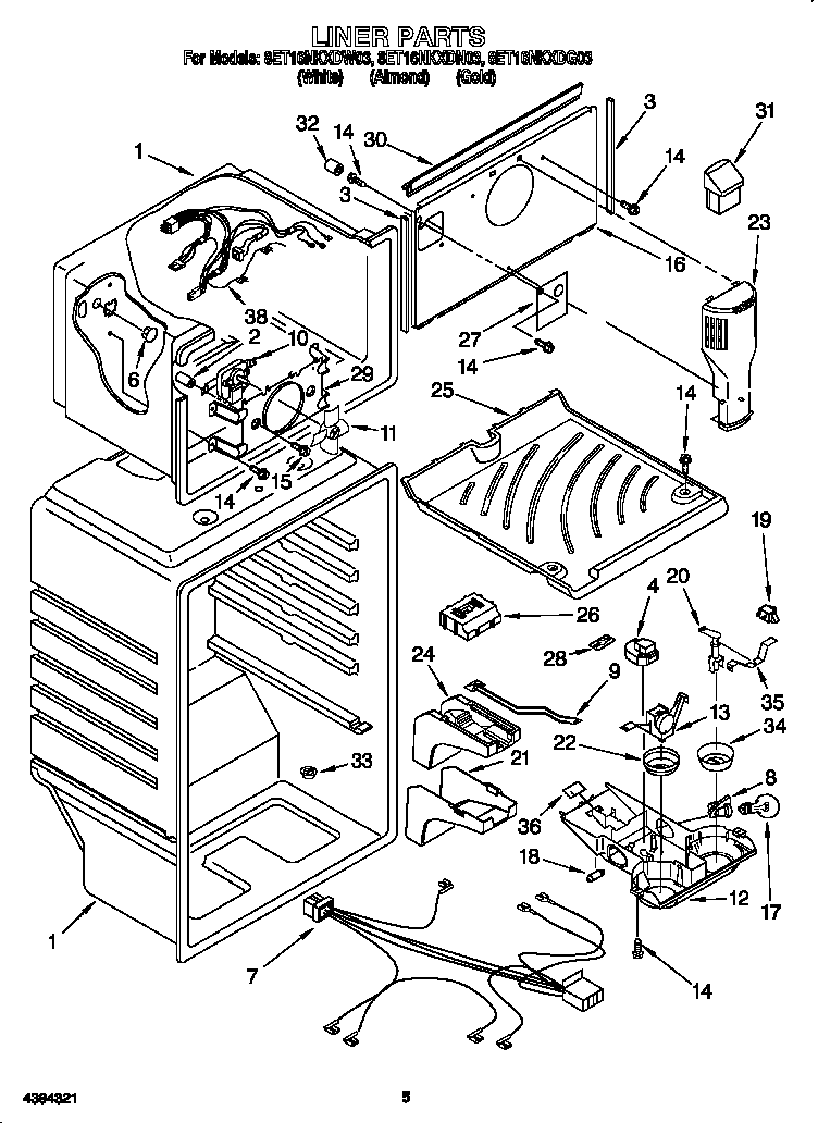 Whirlpool 8ET16NKXDG03 liner diagram