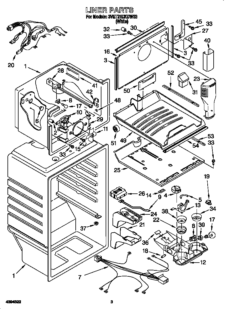 Whirlpool 3VET21DKDW03 liner diagram