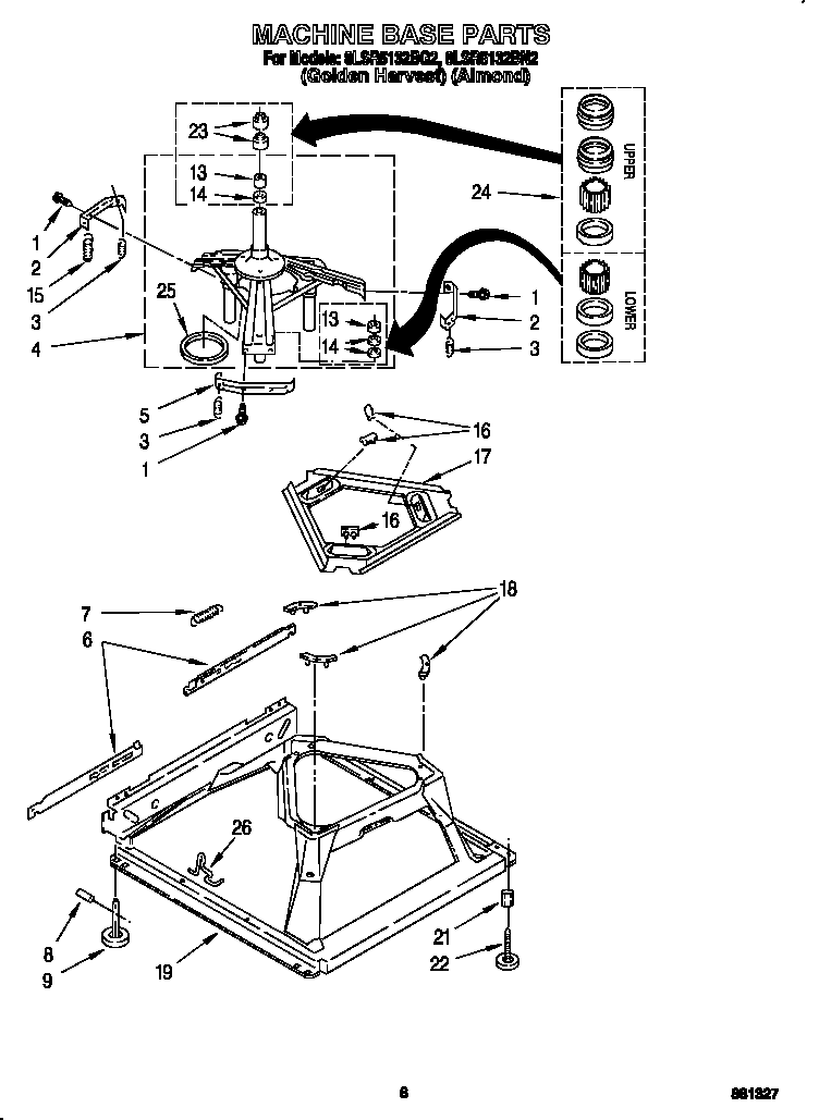 Whirlpool 8LSR5132BG2 machine base diagram