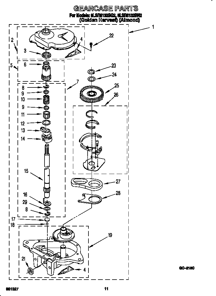 Whirlpool 8LSR5132BG2 gearcase diagram