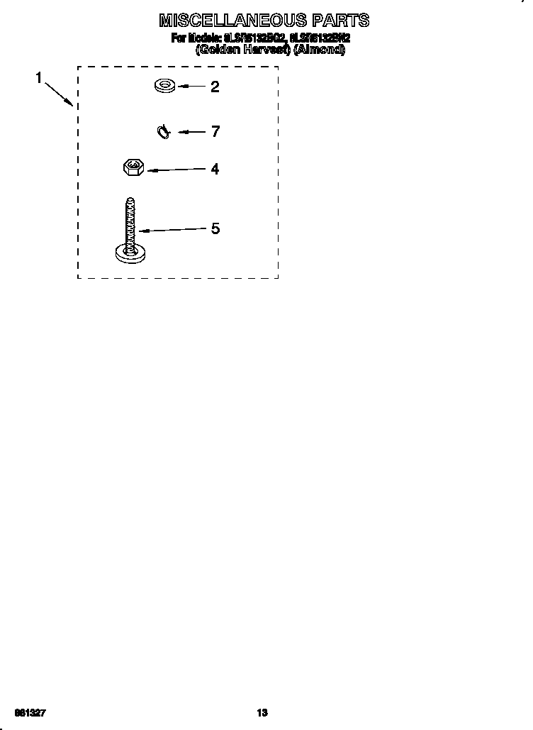 Whirlpool 8LSR5132BG2 miscellaneous diagram