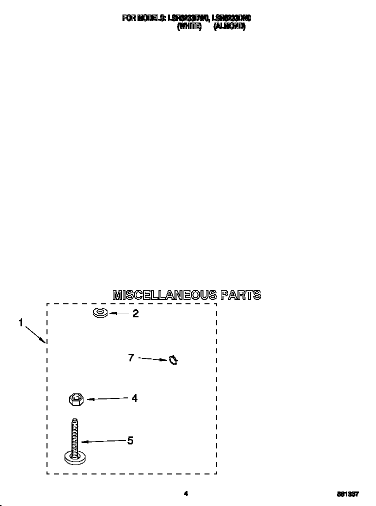 Whirlpool LSR6233DN0 miscellaneous diagram
