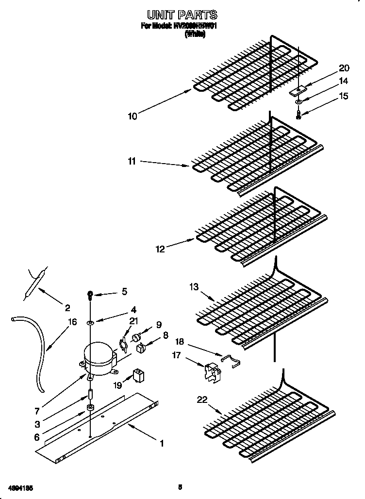 Roper RV2099RBW01 unit diagram
