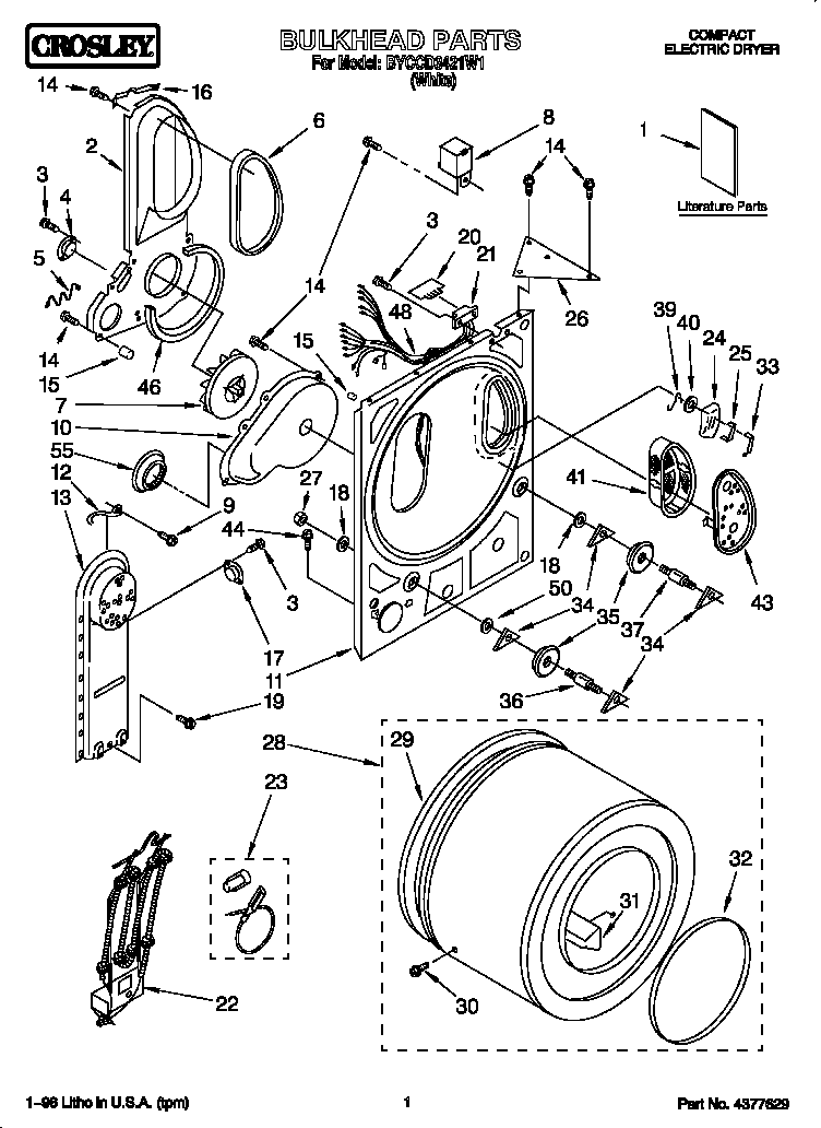 Whirlpool BYCCD3421W1 bulkhead diagram