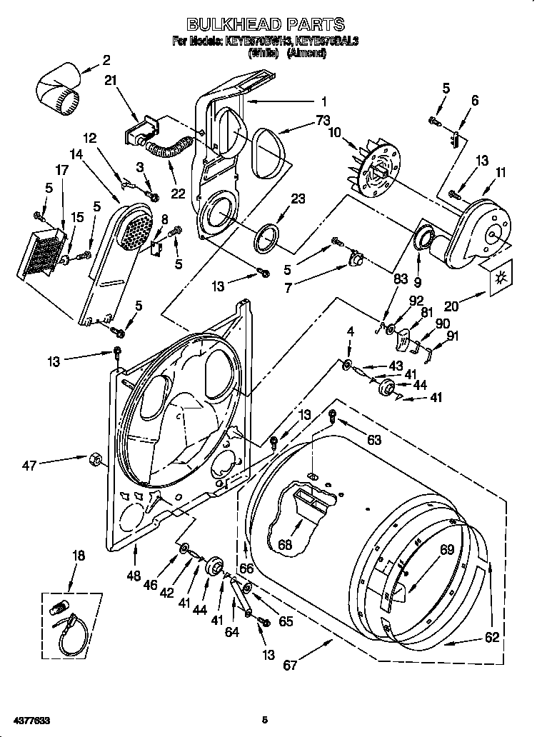 KitchenAid KEYE670BAL3 bulkhead diagram