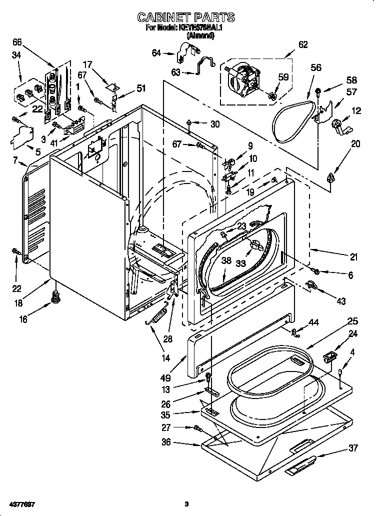 KitchenAid KEYE678BAL1 cabinet diagram