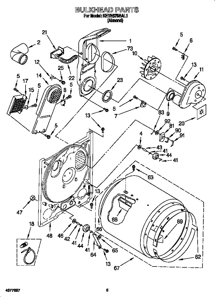 KitchenAid KEYE678BAL1 bulkhead diagram