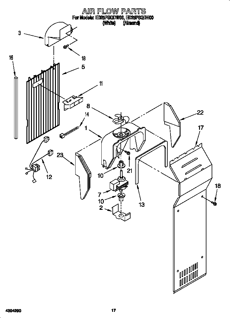 Whirlpool ED25PSQDN00 air flow diagram