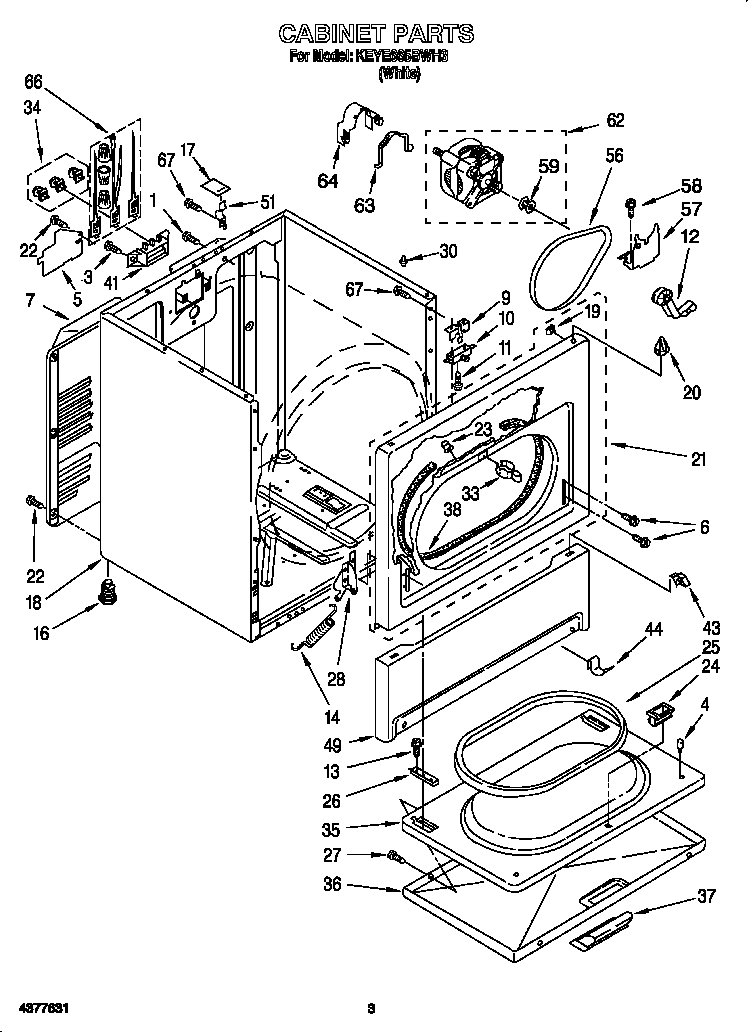KitchenAid KEYE665BWH3 cabinet diagram