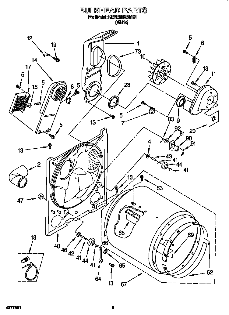KitchenAid KEYE665BWH3 bulkhead diagram