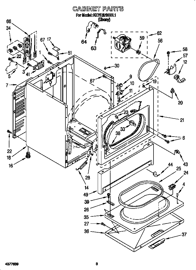 KitchenAid KEYE679BBL1 cabinet diagram