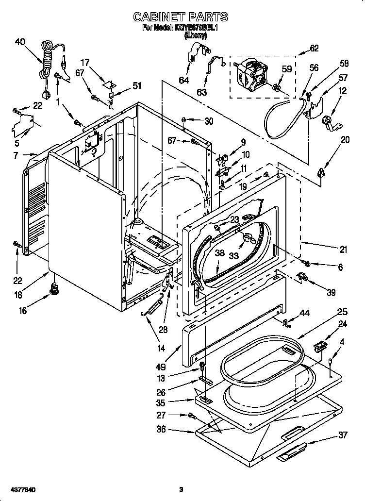 KitchenAid KGYE679BBL1 cabinet diagram