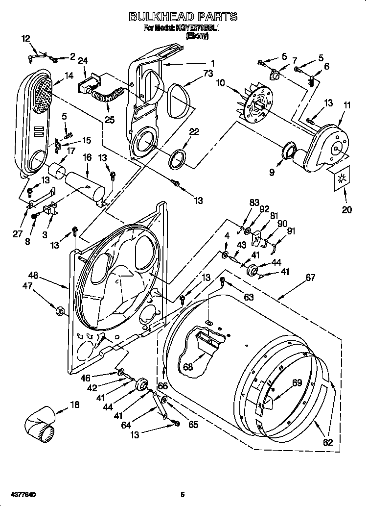 KitchenAid KGYE679BBL1 bulkhead diagram