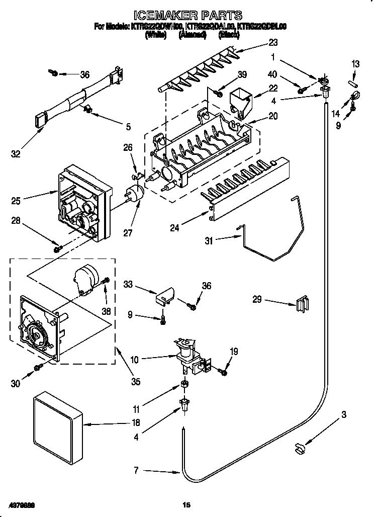 KitchenAid KTRS22QDBL00 icemaker diagram