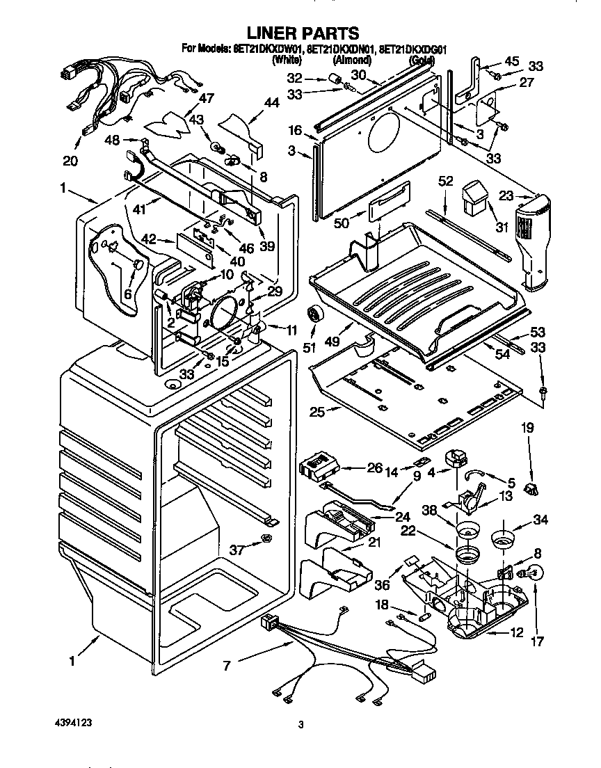 Whirlpool 8ET21DKXDW01 liner diagram