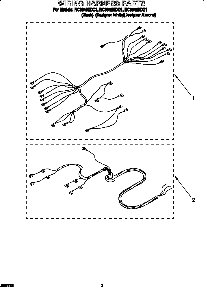 Whirlpool RC8646XDZ1 wiring harness diagram