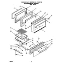 Whirlpool SF302BEAN3 door and broiler diagram