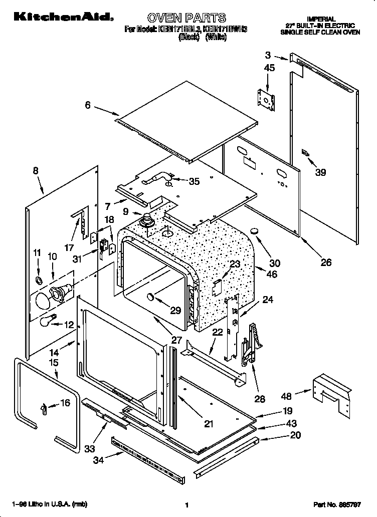 KitchenAid KEBI171BWH3 oven diagram