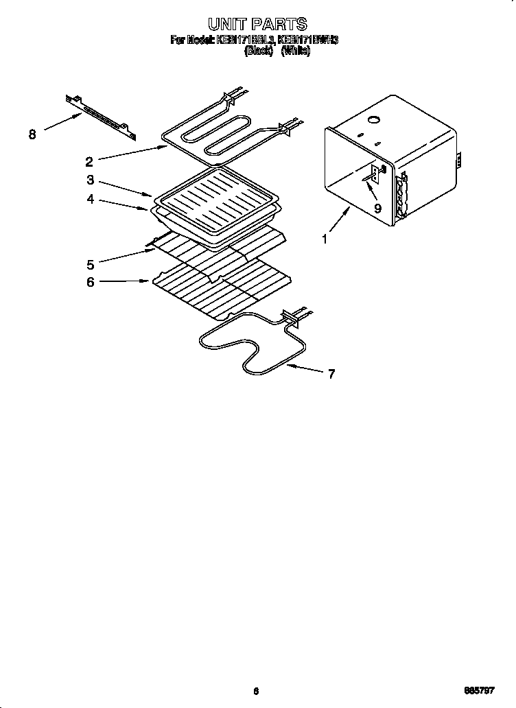 KitchenAid KEBI171BWH3 unit diagram