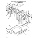 Whirlpool RF4700XBW3 oven door and drawer diagram