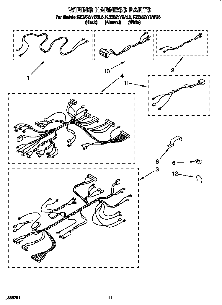 KitchenAid KEBS277BAL3 wiring harness diagram
