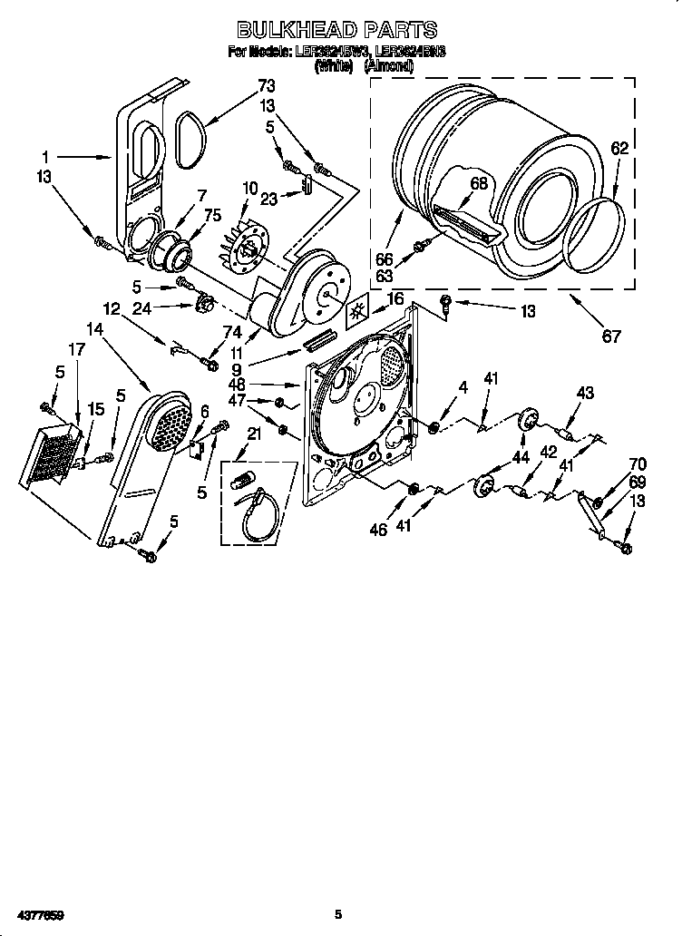 Whirlpool LER3624BN3 bulkhead diagram