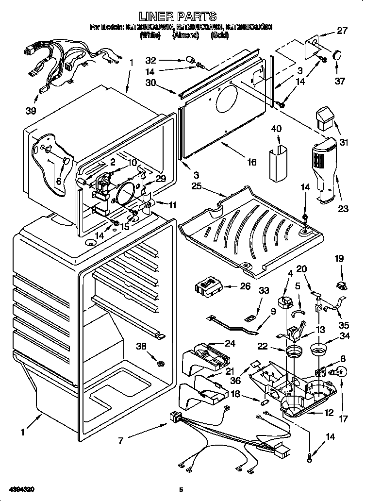 Whirlpool 8ET20NKXDN03 liner diagram