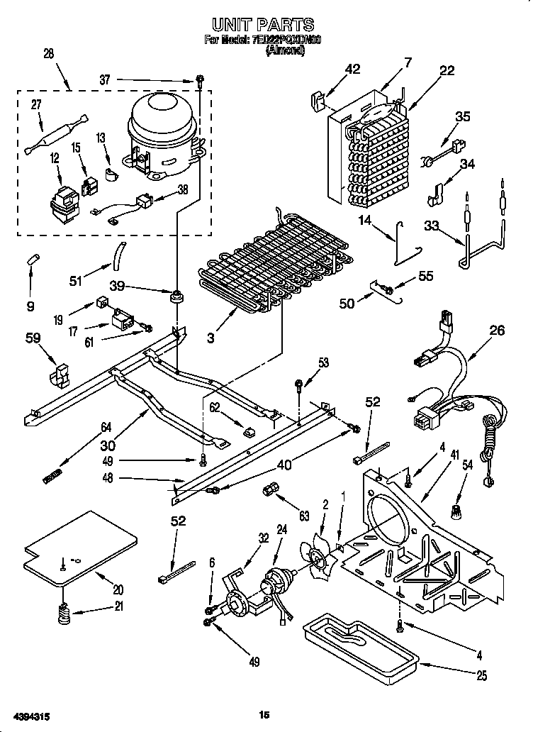 Whirlpool 7ED22PQXDN00 unit diagram