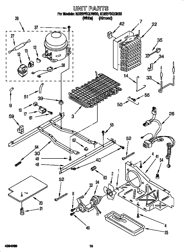 Whirlpool ED22PSQDW00 unit diagram
