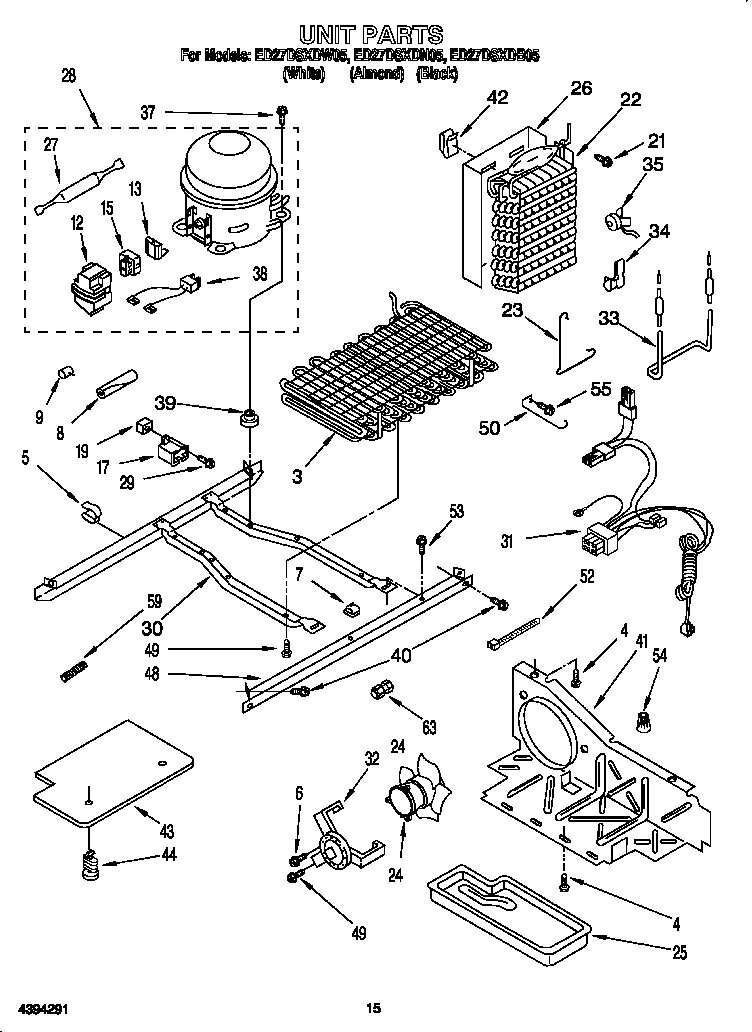 Whirlpool ED27DSXDW05 unit diagram