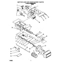 Whirlpool 6ED22DQXDW00 motor and ice container diagram
